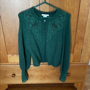Boden Forest Green Boden Lace Cardigan